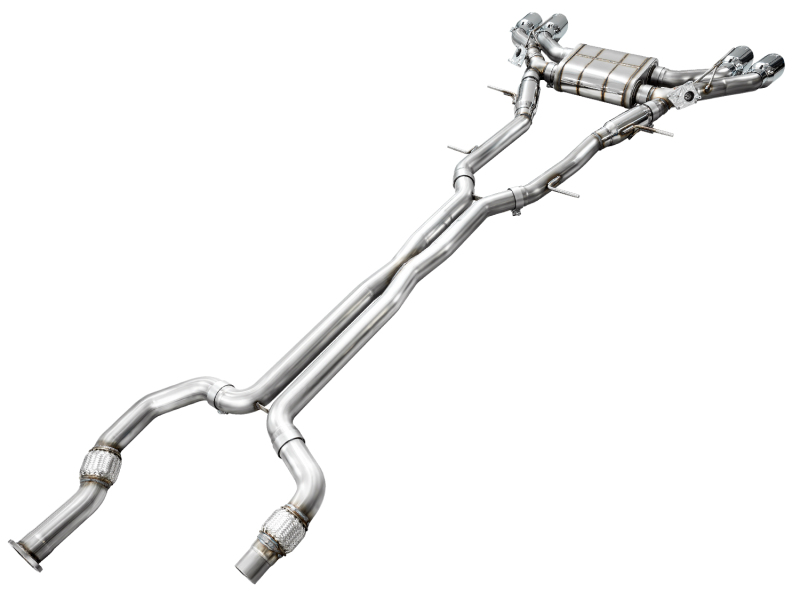 Cadillac CT4-V Blackwing Performance Exhaust - AWE Tuning - SwitchPath, Cat Back - Chrome Silver - `21-`27